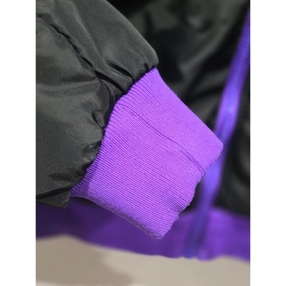 Vintage Columbia 90s Reversible Puffer Jacket Men’s Tall L Black Purple Nylon - Picture 5 of 13